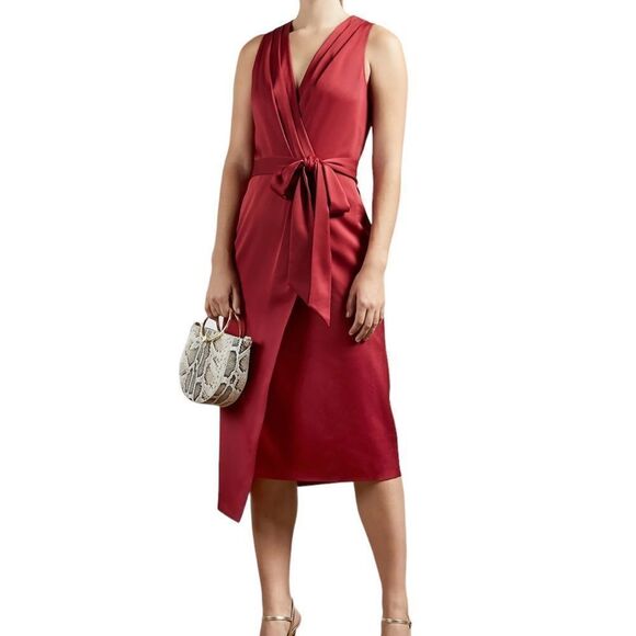 Ted Baker New York Red Chrisey Midi New Size 2(6)